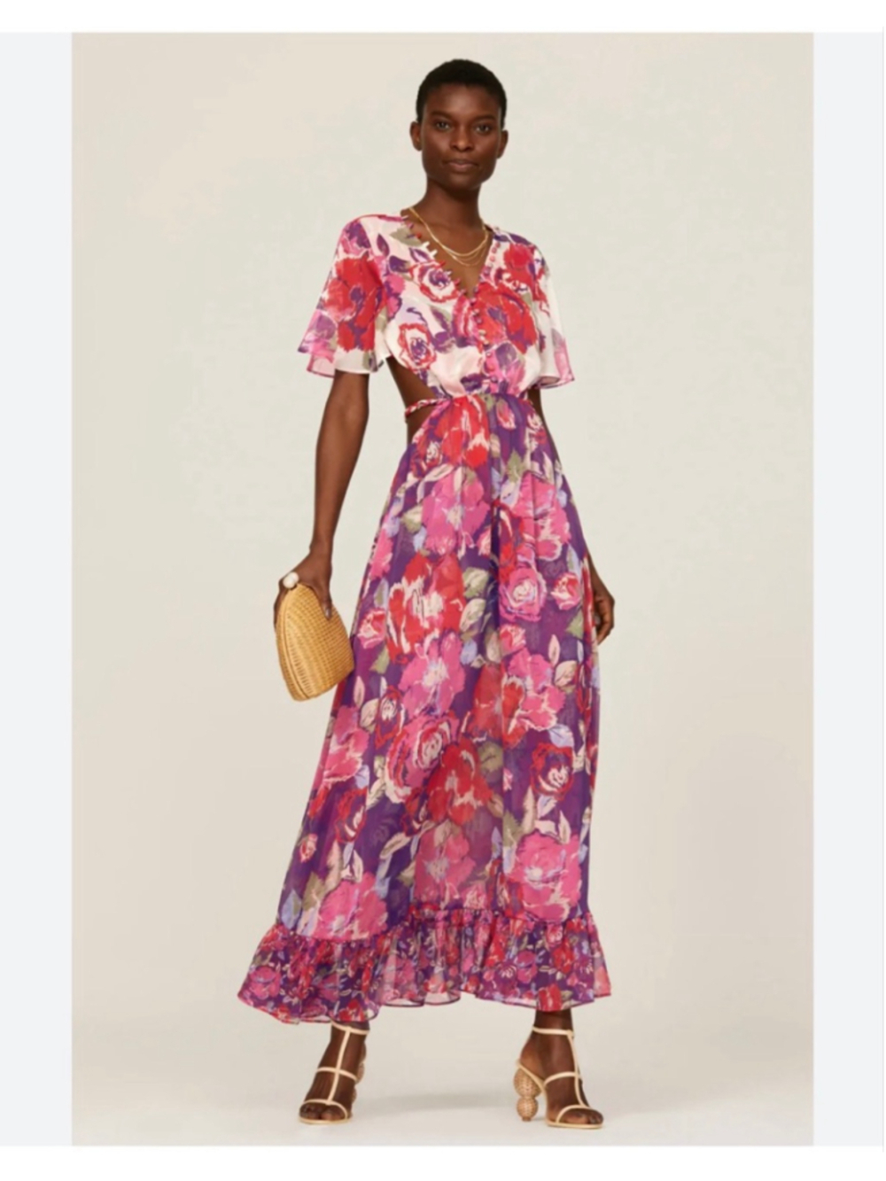 Misa Calista Floral Romantic Maxi Dress
